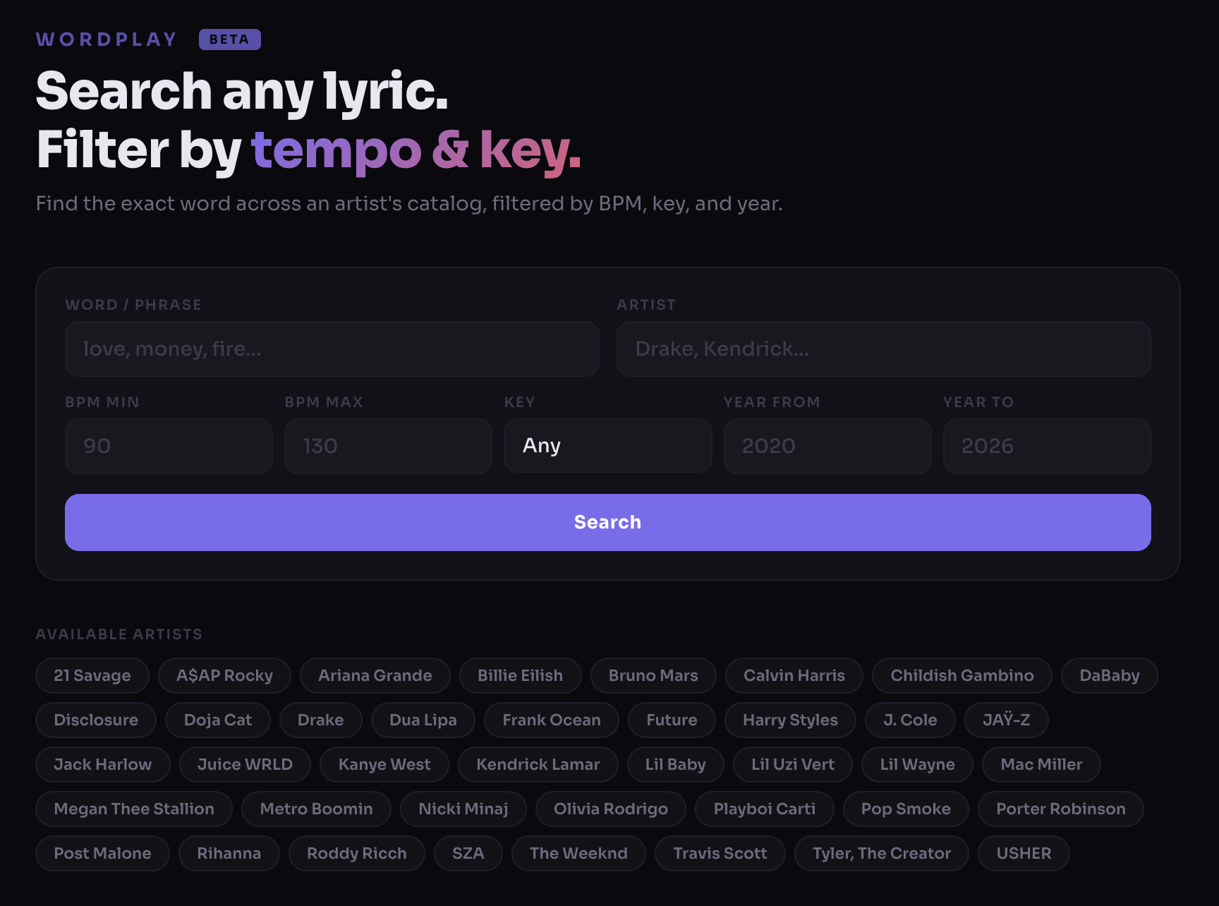 Lyric Lookup screenshot